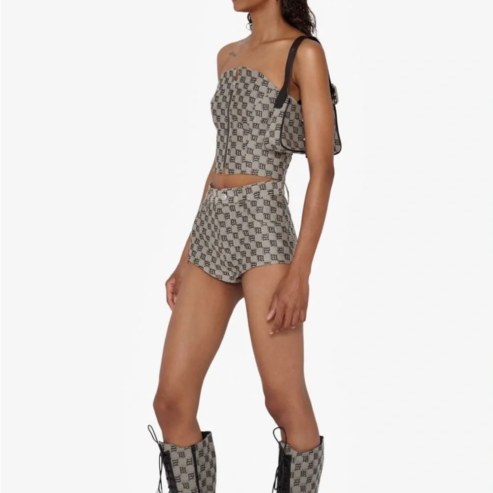 MISBHV Monogram Jacquard Canvas Mini‎ Shorts Sz L